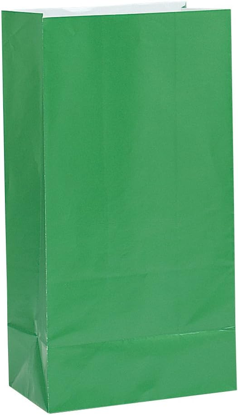 Unique 12 Paper Bags 12 Paper Bags, Green, Green - 1 Count (Pack Of 12), Green
