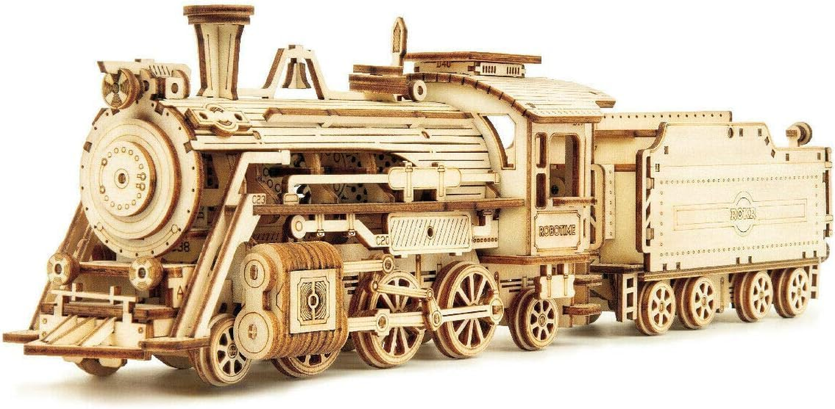 ROKR DIY Train Model Wooden Vehicle Model Kits 3D Puzzle Toy Boy Girl image number 6