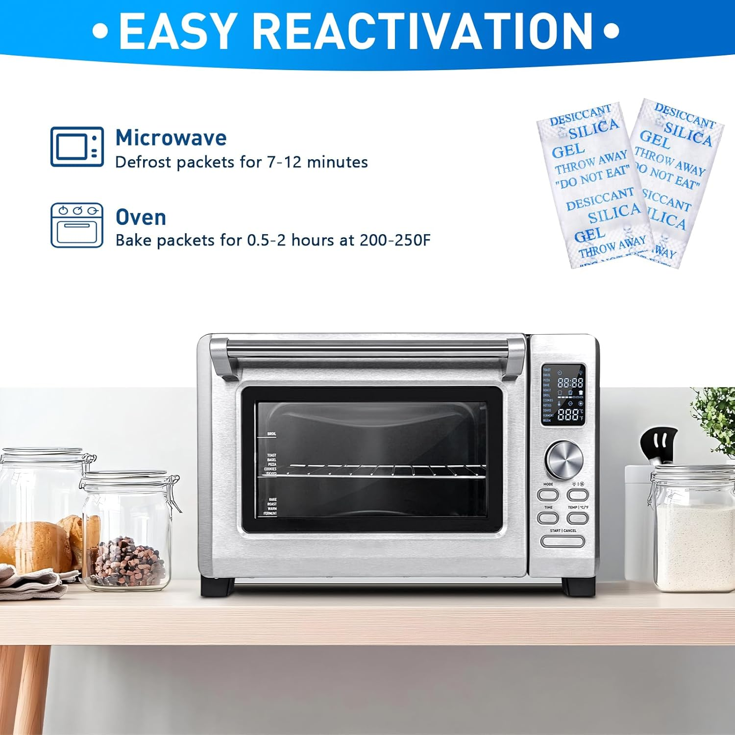 Yeather 2 Gram [100 Packets] Silica Gel Packets - Reusable Desiccant Moisture Absorbers Dehumidifiers for Spices, Jewelry, Shoeboxes, Electronics Storage (Food Safe) image number 3