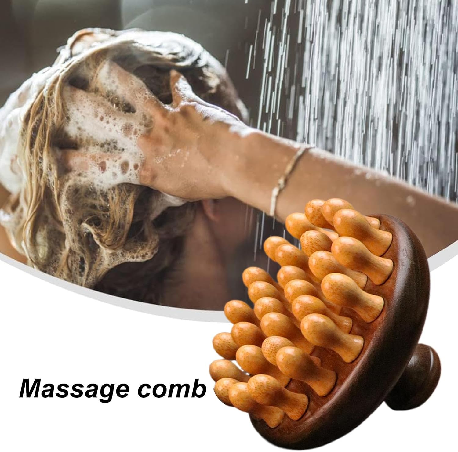 Wooden Scalp Massager, Sandalwood Comb, Head Scalp Comb, Meridian Massage Comb, Portable Scalp Massager, Multifunctional Hair Brush, Scalp Massage Brush, Natural Hair Comb, Wooden Hair Comb - Coarse Teeth image number 3