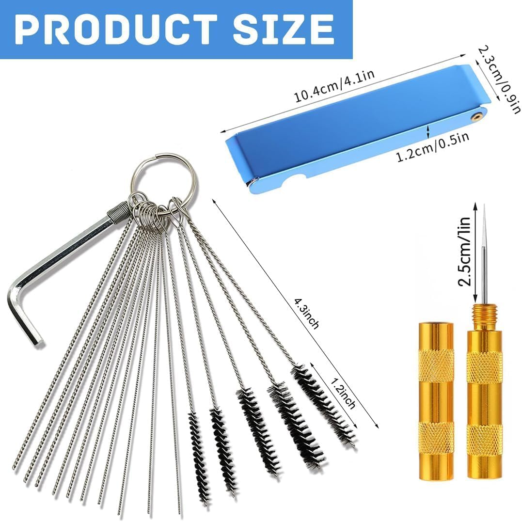 Carburetors Carbon Dirt Jet Remover Cleaner, Multi-Size Carburetors Cleaning Tool Kit, Carburetor Cleaning Kit and Torch Tip Cleaner Set for Auto, Motorcycles image number 2