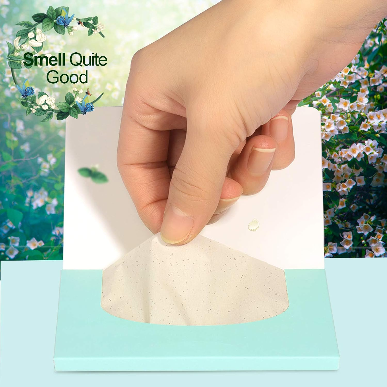Teenitor Jasmine Oil Blotting Papers for Face - 100 Sheets, Oil Control Film Absorbing Sheets for Oily Skin, Men & Women