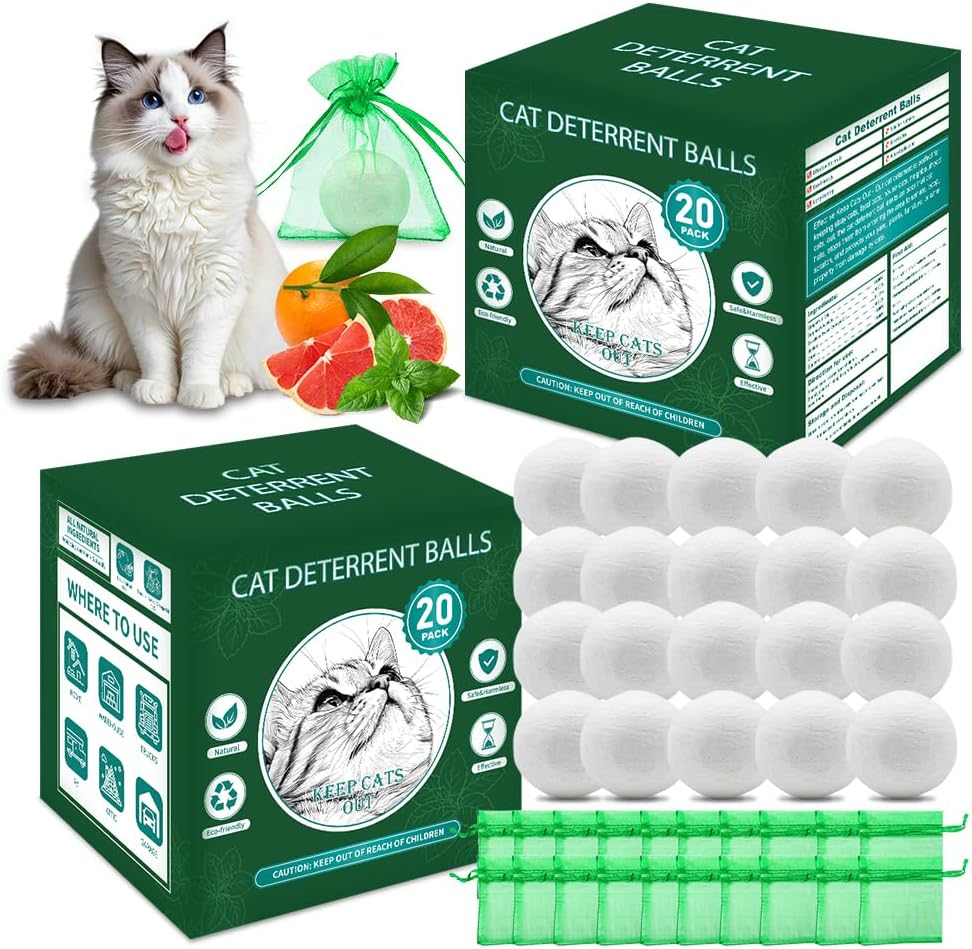 10 Packs Kreezypets Cat Deterrent Balls, Safe, Non-Toxic, and Effective Repellent for Cats - Prevent Furniture Scratching & Unwanted Behaviors - Eco-Friendly Design