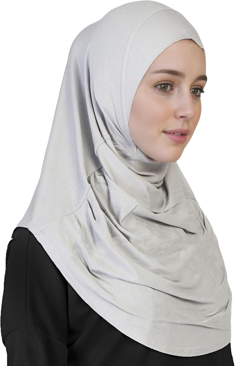 Lina & Lily Modal Jersey Muslim Amira Instant Hijab Scarf One Piece Ready-To-Wear - Beige image number 6