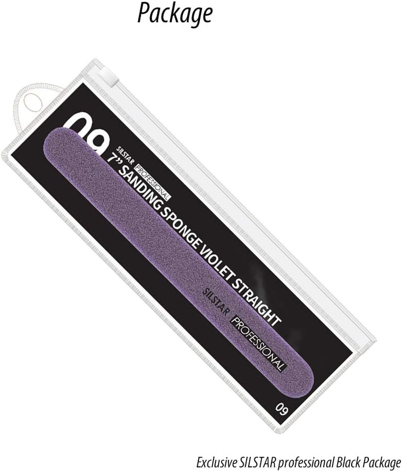 SILSTAR PROFESSIONAL 7" SANDING SPONGE VIOLET STRAIGHT 150/220 MADE in KOREA image number 6
