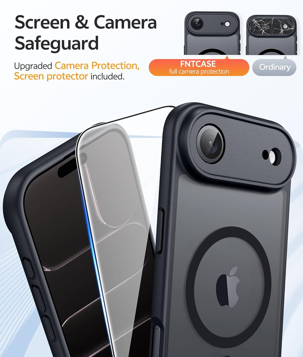 FNTCASE for Iphone Air Phone Case: Magnetic Translucent Matte Shockproof Slim Cell Phone Cover | Full Covered Camera Protection | Military Grade Drop Proof Anti-Fingerprint Protective Cases 2025 image number 2