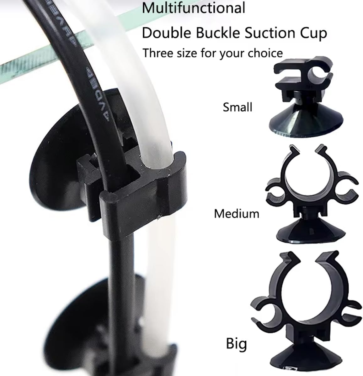 AIMALL 10 PCS Aquarium Suction Cup Pipe Holder, Double Buckle Wire Clip for Fish Tank Oxygen and Water Pipes, Durable Silicone Suction Mount for Turtle Tank and Cable Management image number 6