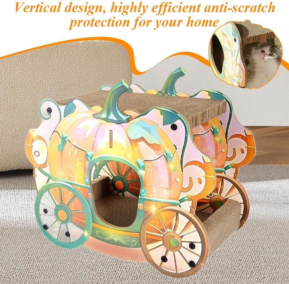 Cat Scratching Board,Halloween Pumpkin Car Cat Bed,Anti Scratching Sofa Protection Wall Sticker,Double Layer Integrated Claw-Grinding Pad,For Indoor,Outdoor image number 6