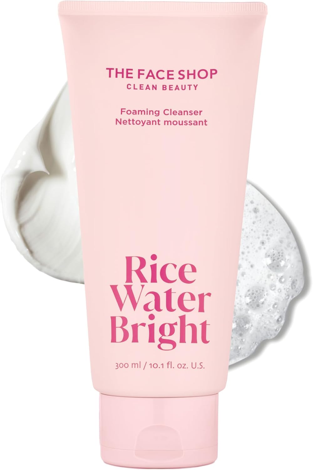The Face Shop Rice Water Bright Foaming Facial Cleanser with Ceramide, Gentle Face Wash for Hydrating & Moisturizing, Vegan Face Cleanser, Makeup Remover, Korean Skin Care for All Skin Types, 300Ml image number 5