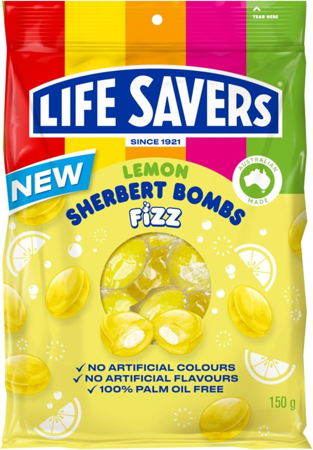 Life Savers Lemon Sherbet Bombs Fizz 150G per Bag - 3 Packs image number 3