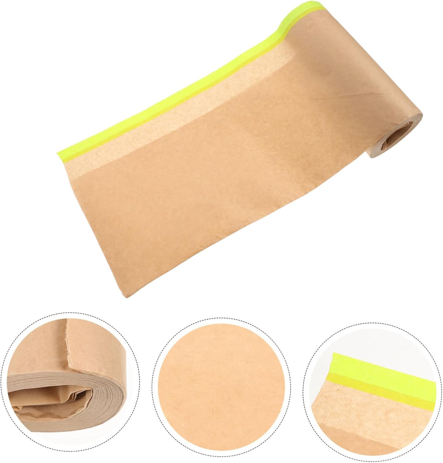 DOITOOL Kraft Paper Masking Film for Spray Painting Paint Masking Paper Self-Adhesive for Furniture and Car Protection image number 3