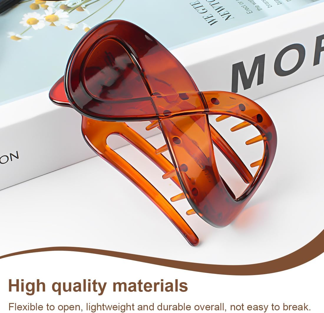 NHQZ Women'S Hair Clips, 3 Colours, Non-Slip Hair Clips, French Hair Clip, Tortoiseshell Hair Clip, Large, Elegant Hair Accessories, Girls for Everyday, Sports, Driving image number 5