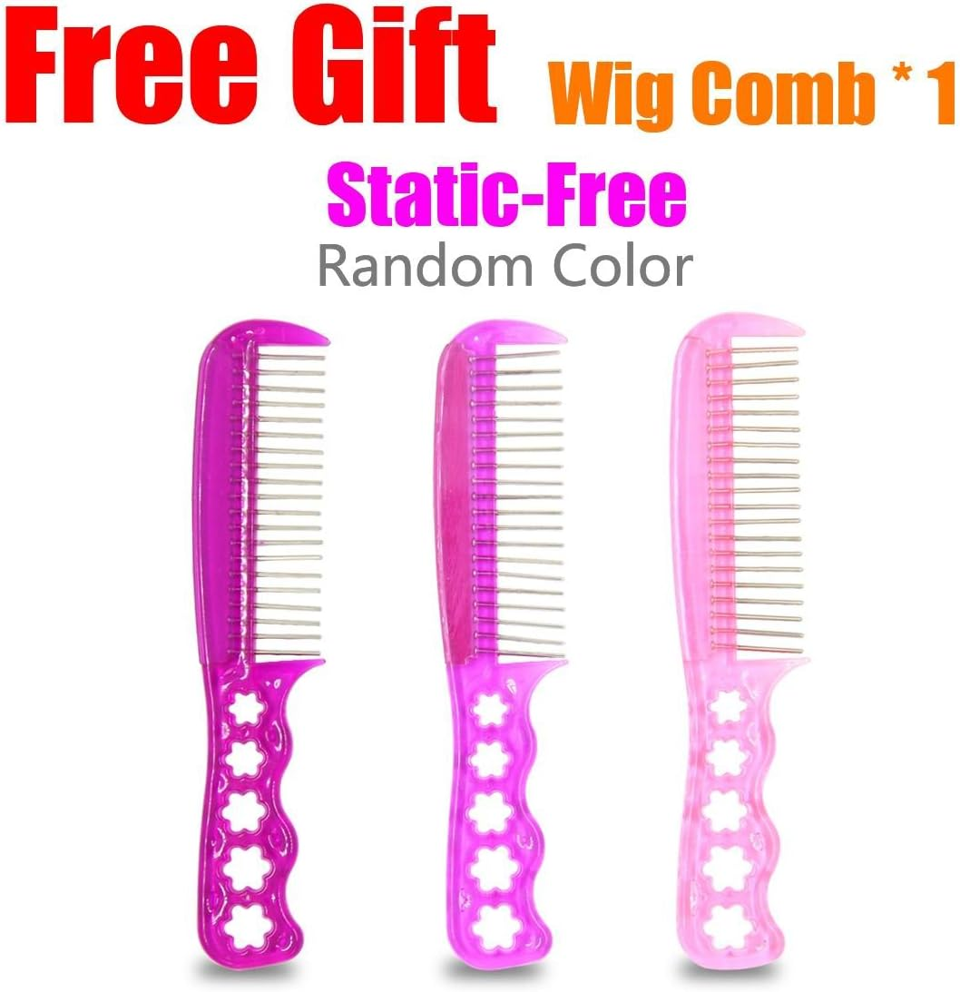 Emaxdesign 70Cm Cosplay Wig for Women Long Full Curly Wavy Heat Resistant Fashion Glamorous Hairpiece with Free Wig Cap & Comb (Dark Purple) - Dark Purple image number 4