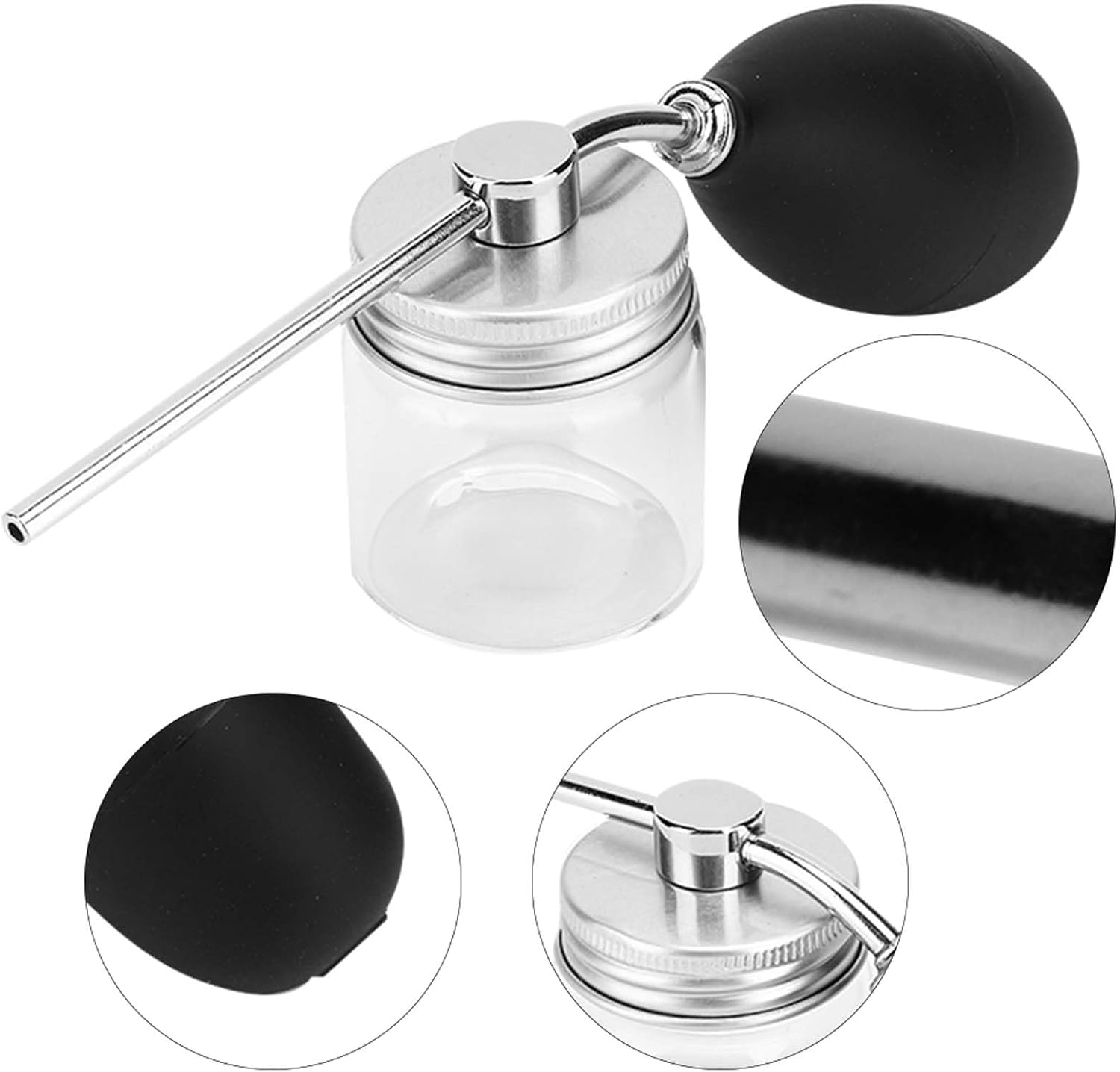 HAIR FIBERS SPRAY APPLICATOR BUILDING FIBER ATOMIZER PUMP SPRAY for THICKENING TOOLS VOLUME BLACK SILVER PLATING image number 6