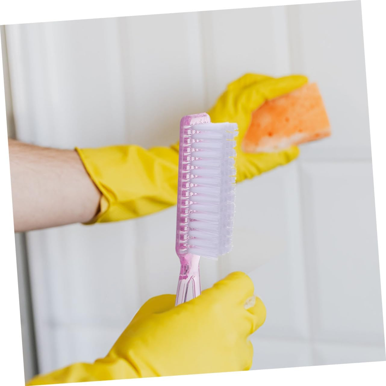 LOLIPPYY 15Pcs Long Handle Nail Brushes Set for Fingernail Cleaning Home Nail Art Tools Easy to Use for Salon and Diy image number 4