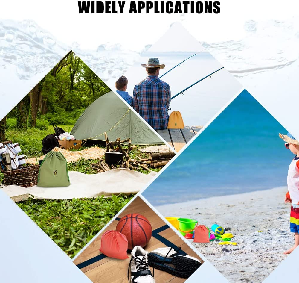 LZYMSZ Nylon Drawstring Waterproof Clothing Storage Bag - Travel Dirty Cord Shoes Organizer (9Pcs) image number 4