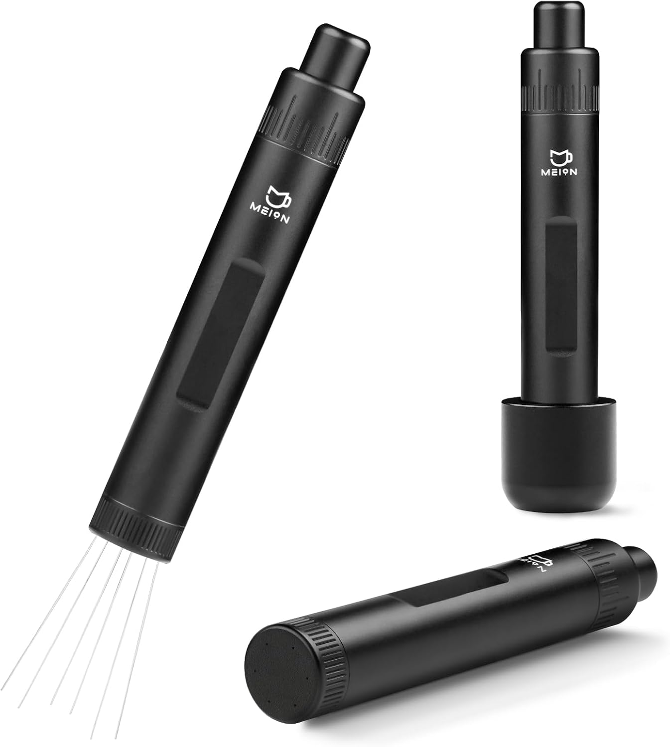 MEION Retractable WDT Espresso Distribution Tool Espresso Stirrer Tools, 0.35Mm 6 Needles Coffee Distributor with Extra 6 Replaceable Needles, Espresso Machine Accessories for Barista (Black, V2) image number 3