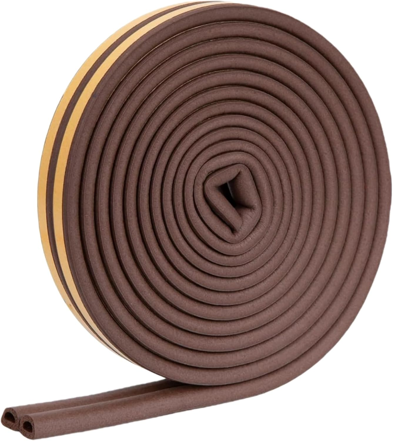 Weather Stripping Tape - 20Ft Self - Adhesive Door & Window Seal Strip, Rubber Foam Draught Excluder, anti - Collision Sound Insulation (Brown)