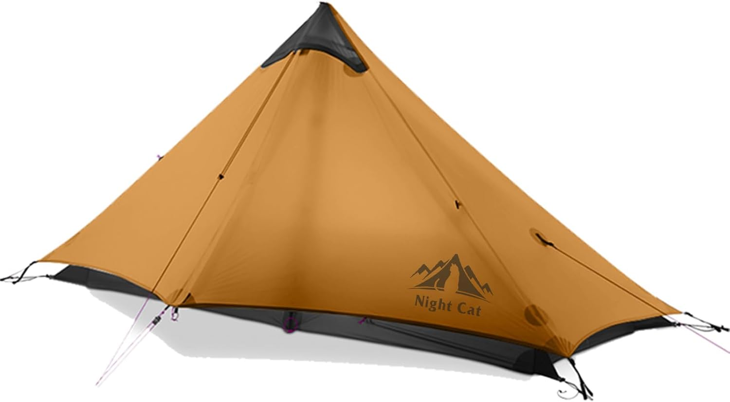 Night Cat Backpacking Tent for One 1 to 2 Persons Lightweight Waterproof Camping Hiking Tent for Adults Kids Scouts Easy Setup Single Layer