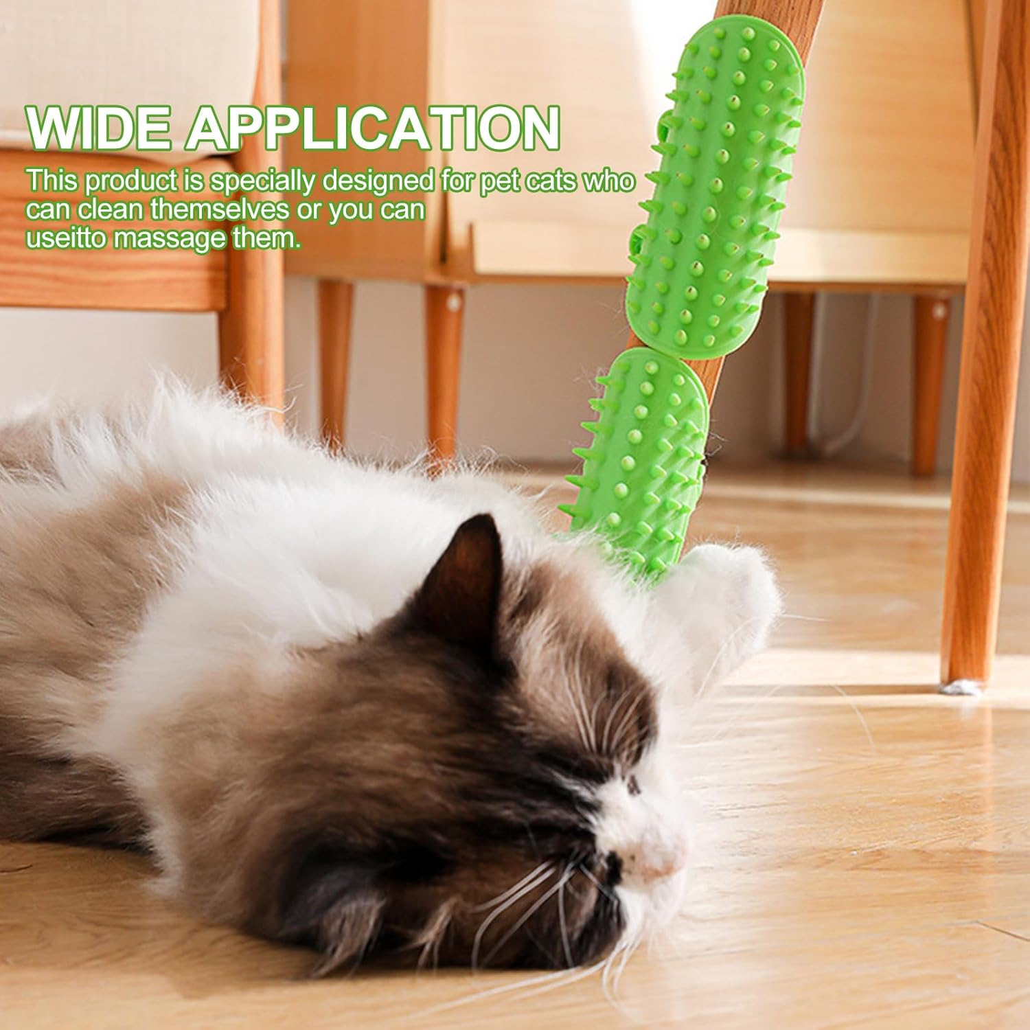 Qaestuan Pack of 4 Self-Cleaning Cat Brush, Silicone Massage Corner for Cats, Silicone Cat Care Massage Hair Loss Brush with Strap, Grooming Brush Cat, for Cats Massage and Hair Removal image number 5