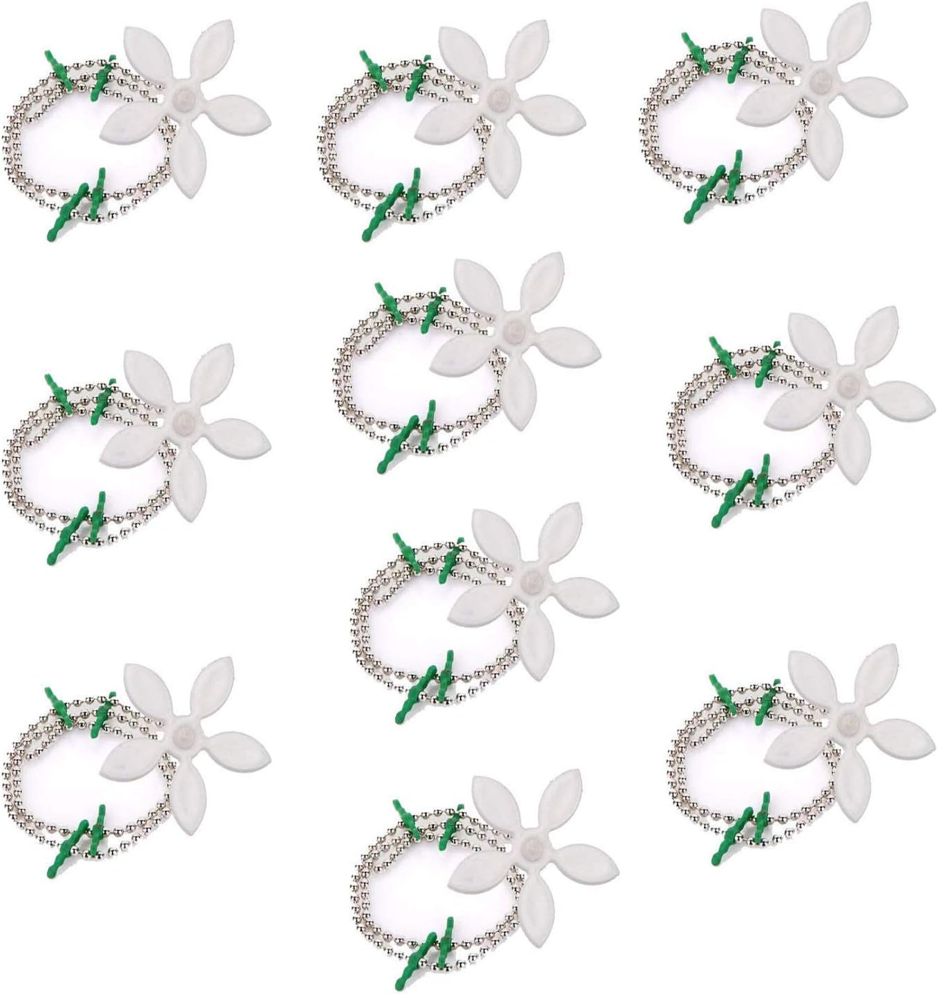 KRISMYA 10 Pcs Sink Strainer Bathtub Drain Hole Hair Cleaner Chain Hook,Drain Flower Hair Catcher for Bathtub and Kitchen