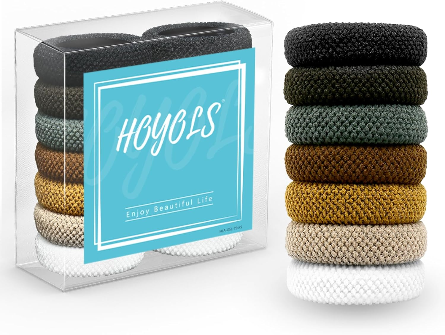 HOYOLS Large Seamless Hair Ties for Thick Hair, Soft Ponytail Holders Bands No Damage Elastics for Women Girls Scrunchies (Autumn Hues Color)