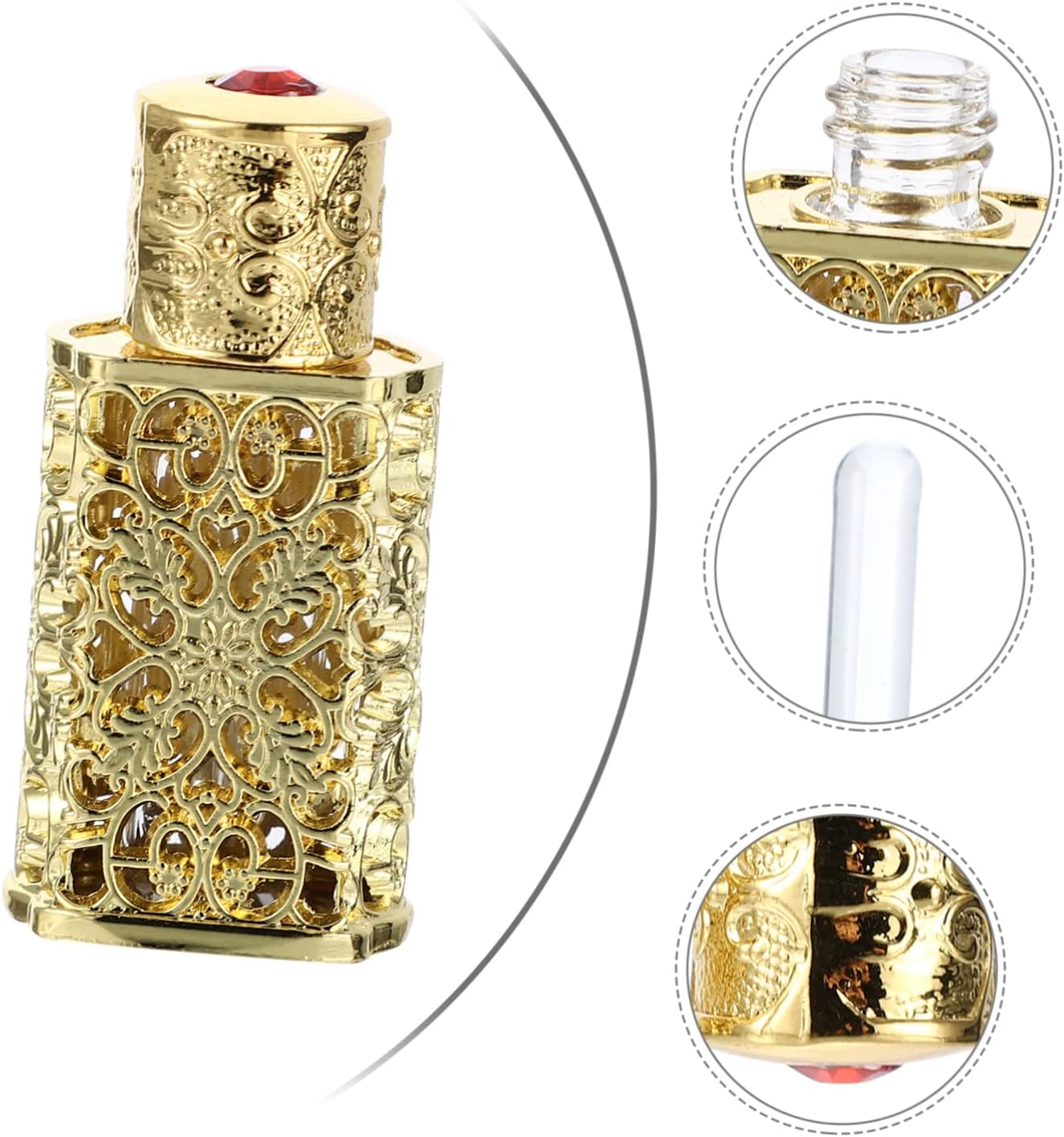 3Pcs Hollow Engraving Essential Oil Spray Bottle Leakproof Portable Perfume Atomizer for Travel for Aromatherapy Cosmetic Dispensing and Daily Use image number 5