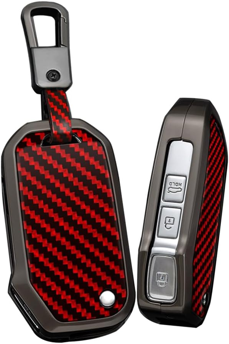 Ontto Alloy Car Key Fob Cover Fit for KIA Sportage R GT Stinger GT Sorento Ceed CD Cerato Forte 2018 2019 Flip Key Case Keyring Smart Key Shell Holder Keychain Protector Accessories Black A