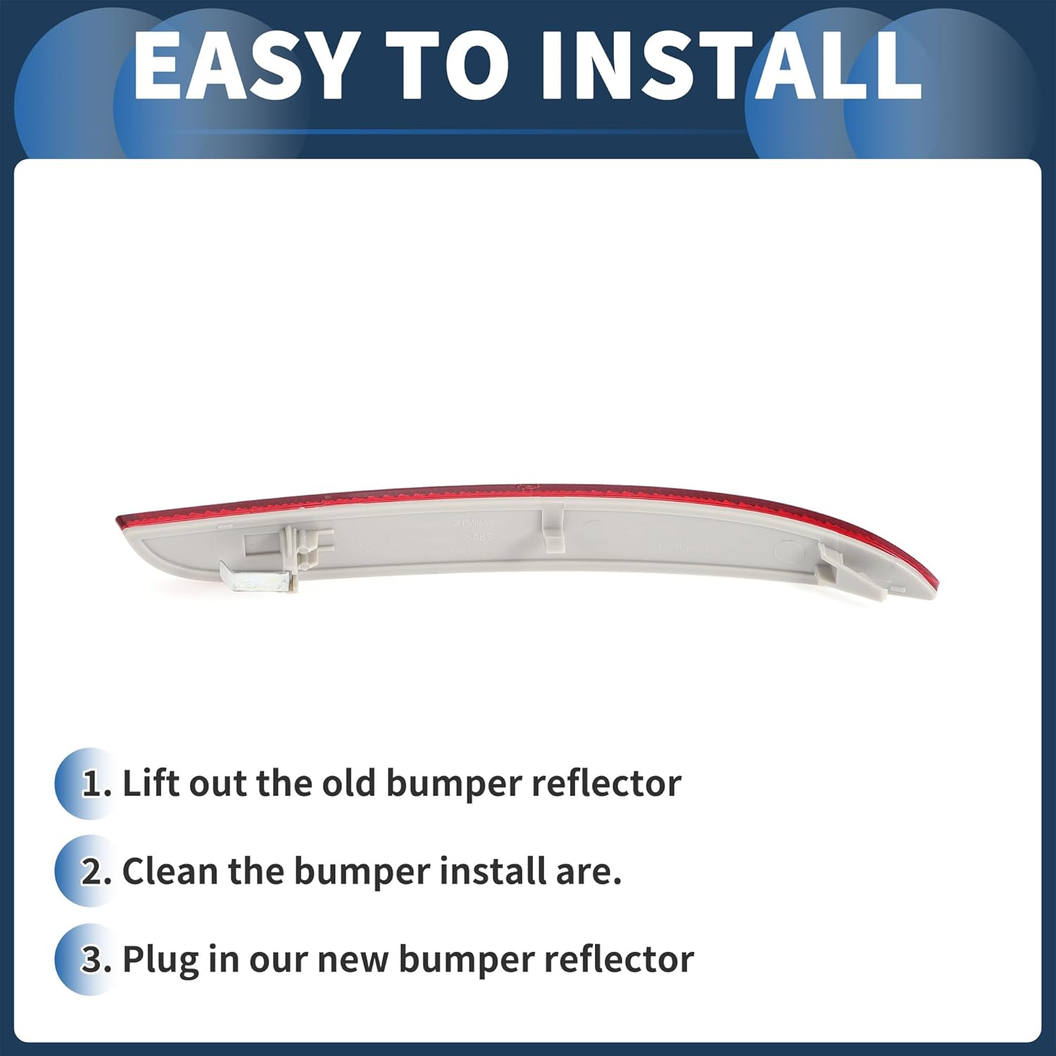 X AUTOHAUX Bumper Reflector Rear Left 8.66"X1.06" Bumper Reflector Side Marker No.63142990863 for BMW X1 E84 2009-2015 Plastic Red Durable image number 6