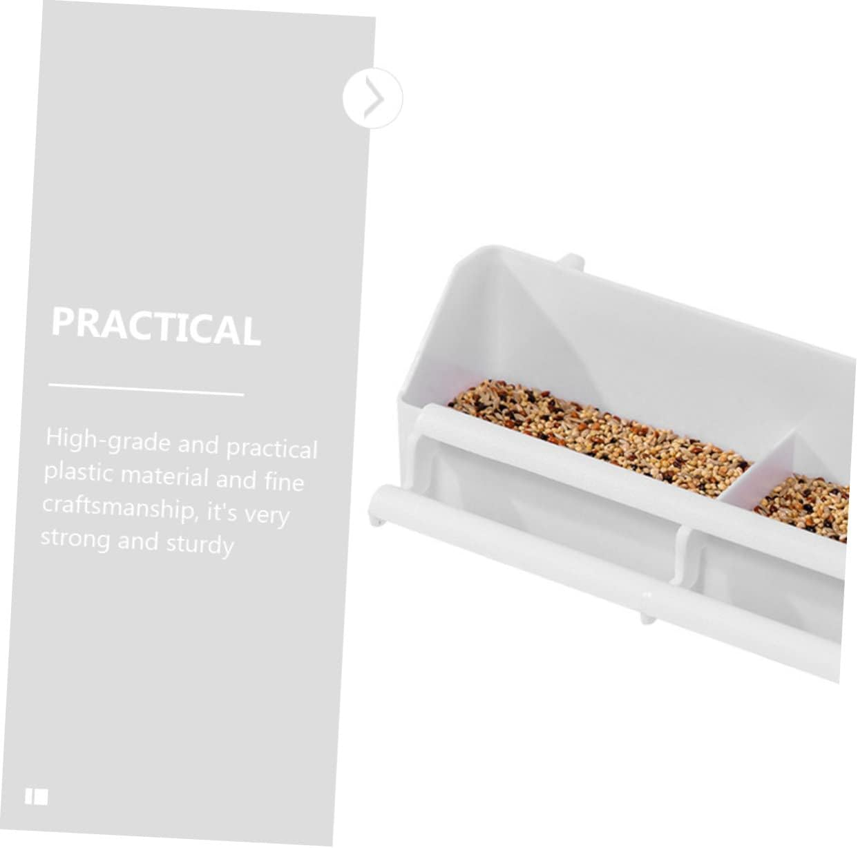 GANAZONO 3Pcs Bird Cage Feeder Trough Parrot Feeding Container Plastic Pigeon Box image number 2