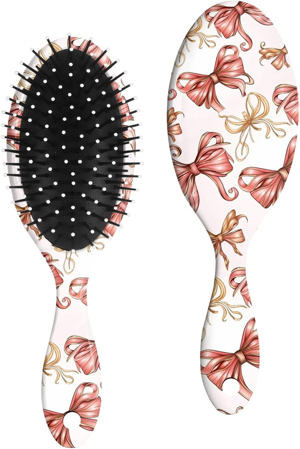 Gabraden Hair Brush,Detangling Hair Brush,Soft Bristles for Effortless Tangle Removal,Detangler Hairbrush for Women Men Boys Girls Wet Dry All Hair Types (Pink Bow) - Black Butterfly image number 4