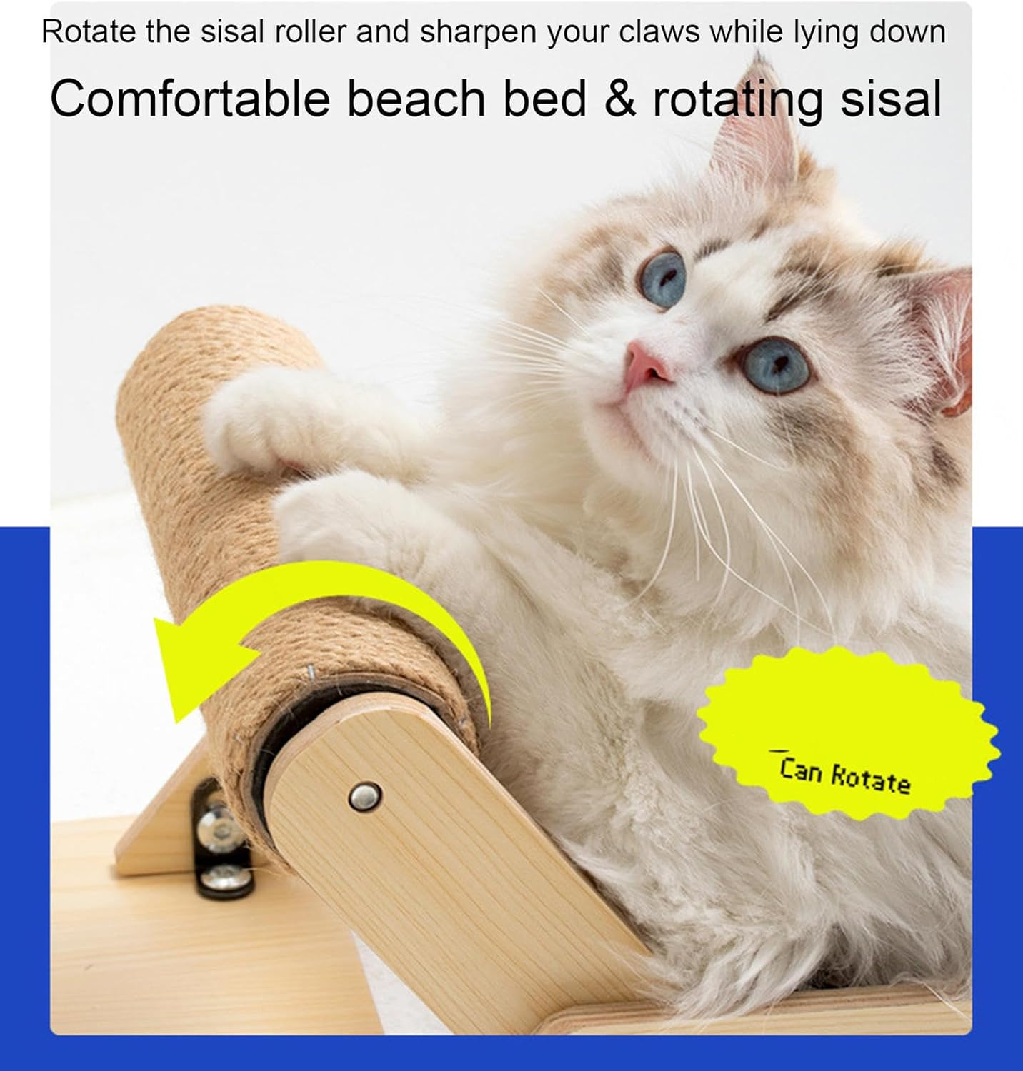 Cute Coconut Tree Cat Scratching Post for Indoor Cats, Cat Scratcher Coconut Kitten Scratching Post for Kittens and Adult Cats with Hanging Ball,B image number 3
