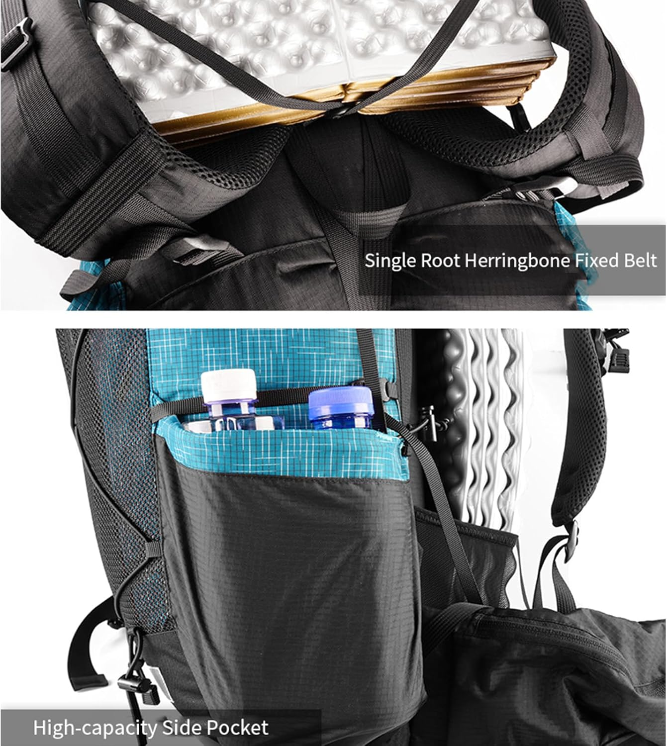 Windhike 3F UL GEAR 56L Internal Frame Hiking Backpack, Lightweight Breathable Pack-Fix Trekking Poles & Moisture-Proof Pads for Backpacking image number 4