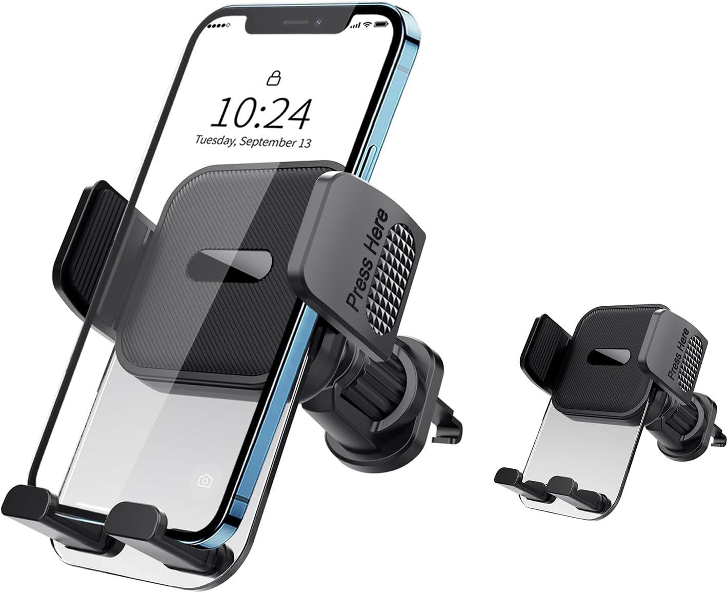 Beleeb Phone Holder Car, 360&deg; Rotation Car Phone Mount Cradle, Ultra Stable Hook Clip Vent Slip - One Button Release Function for Iphone, Galaxy All 4.7''-7.2'' Mobile Phones image number 1