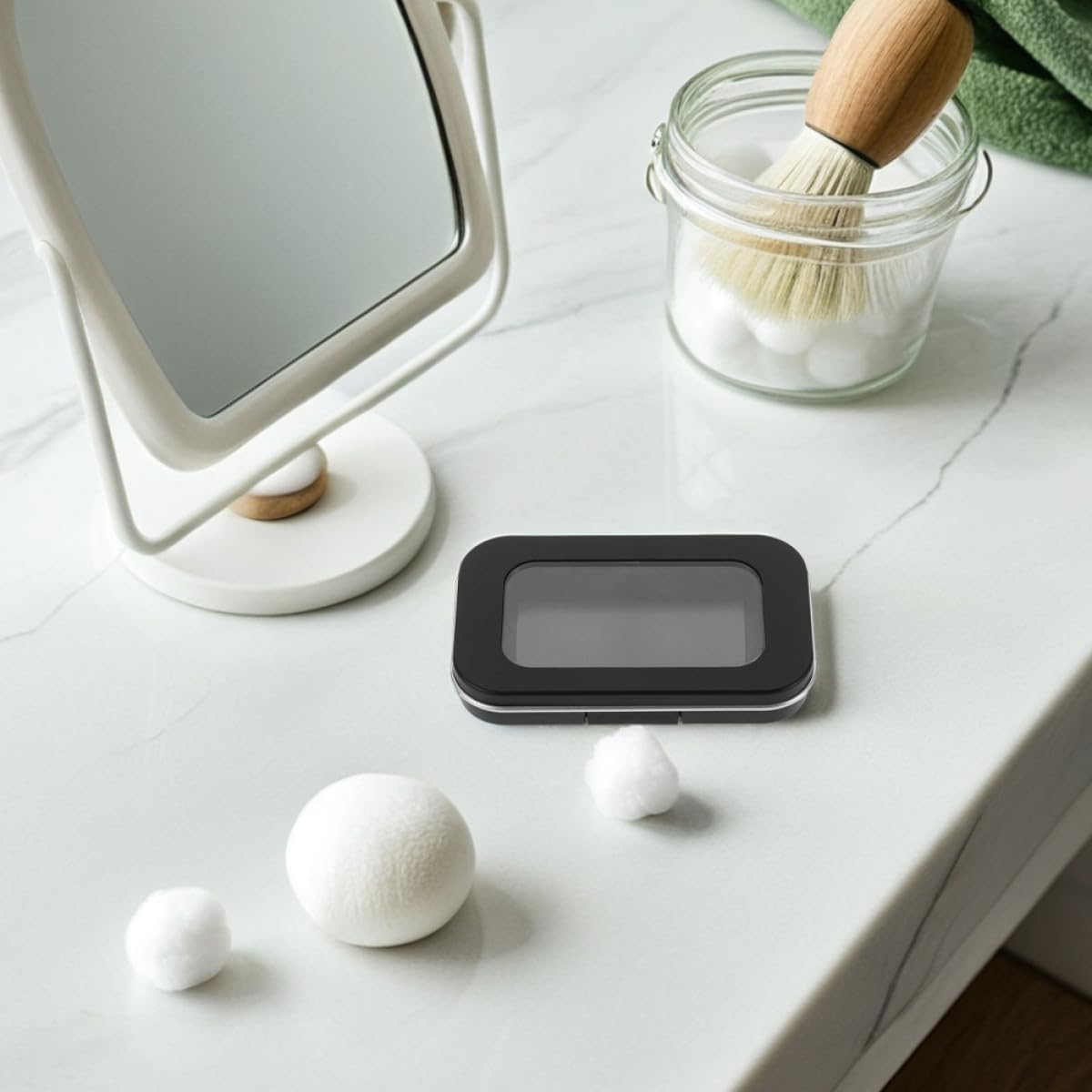 BIUDECO 2Pcs Portable Magnetic Eyeshadow and Blush Palette with Mirror Small Empty Makeup Depotting Container Travel Powder Storage Box for Daily Use