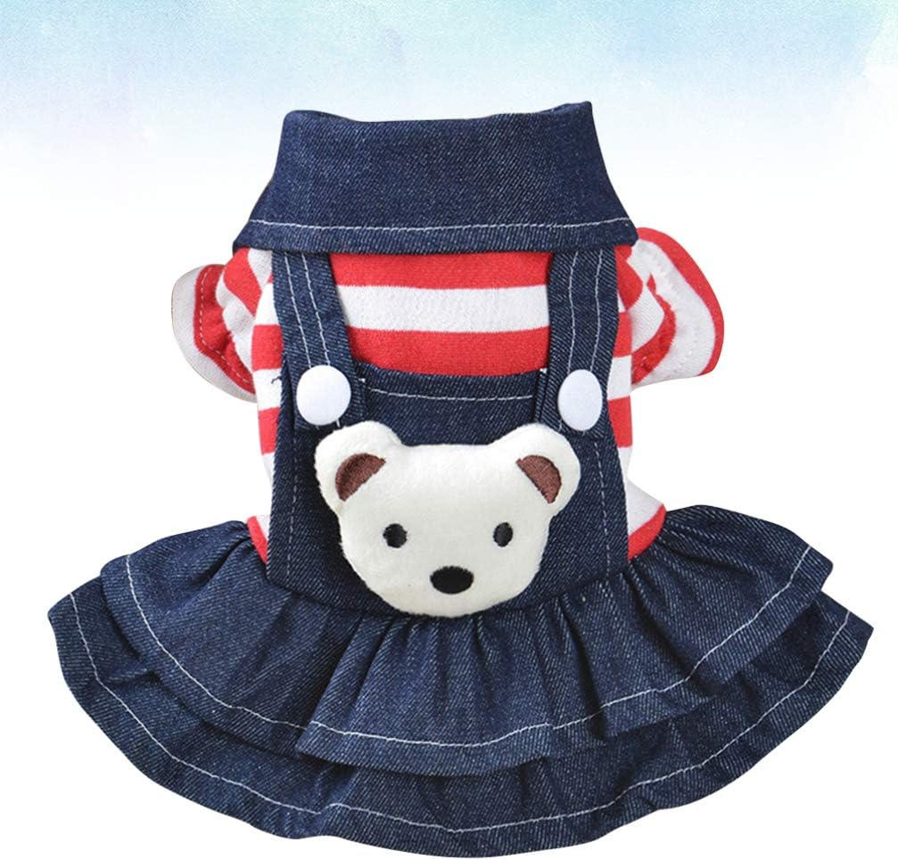 Totority Pet Bear Suspender Skirt Dog Apparel Small Puppy Dress Stylish Dog Clothes for Everyday Wear image number 2