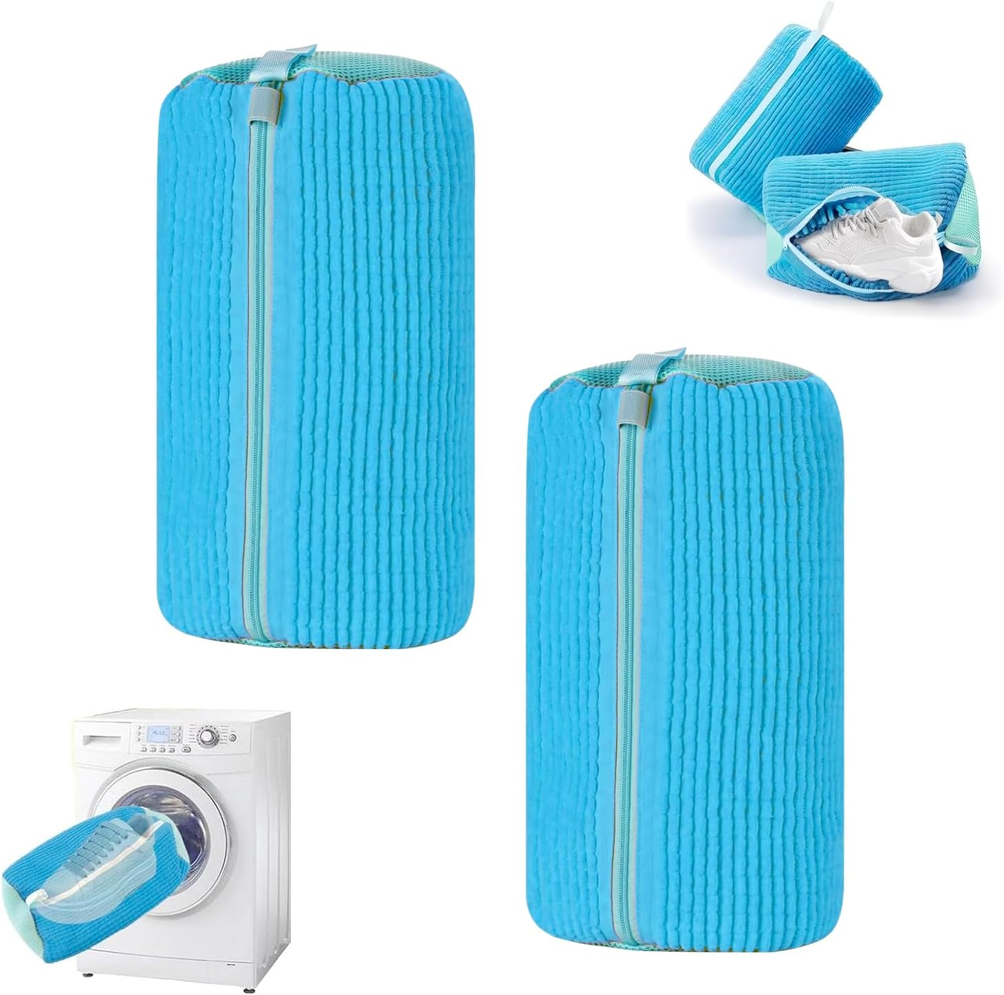 Sonicefit 2PCS Shoe Washing Machine Bag - 2024 New Reusable Mesh Laundry Bag for All Shoes, Adjustable and 360&deg; Cleaning, Sneaker Wash Bag