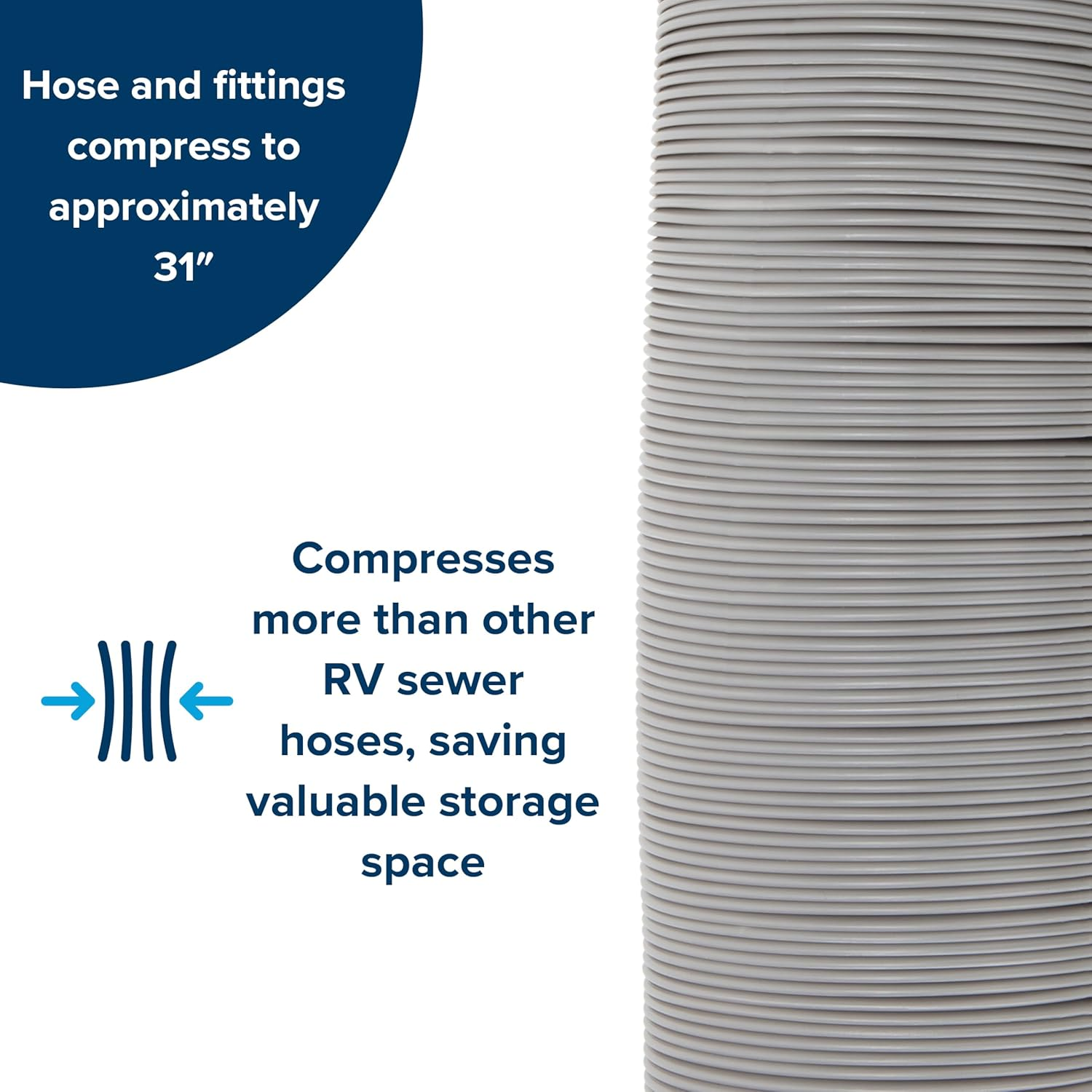 Camco Rhino X 20-Ft Camper/Rv Sewer Hose Kit - (2) 10-Ft Heavy Duty RV Septic Hoses - Designed to Hold Shape & Stay In-Place - Includes 4-In-1 RV Adapter & 360&deg; Swivel RV Sewer Hose Fittings (39390) image number 6