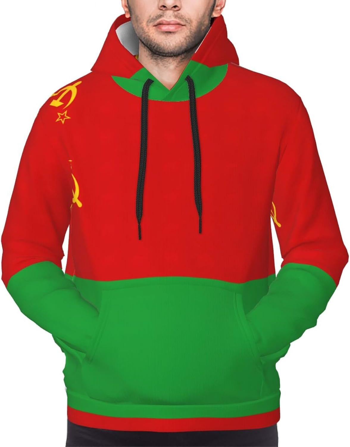 SDEGTHO Flag of Belarus Mens Christmas Oversized Hoodies Classic Hoodie Pullover Hoodies for Men Streetwear Sweatshirts image number 6