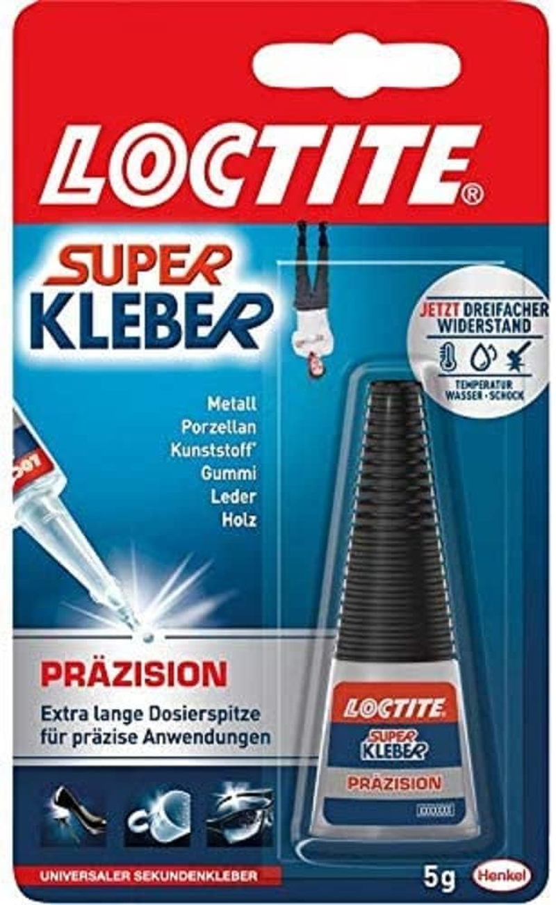 Loctite Super Glue Precision, Super Glue for Precise Gluing without Dripping, Quick-Drying, Dishwasher Safe Liquid Adhesive, 1 X 5 G Bottle