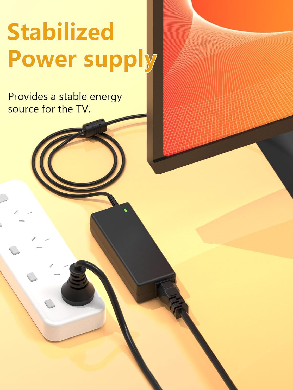 19V Monitor Power Cord AC Adapter Charger for LG Electronics 19" 20" 22" 23" 24" 27" 29" 32" 34" LED LCD Monitor Widescreen HD TV, Replacement Power Supply Compatible with Samsung S19B300NW S19B300 image number 3