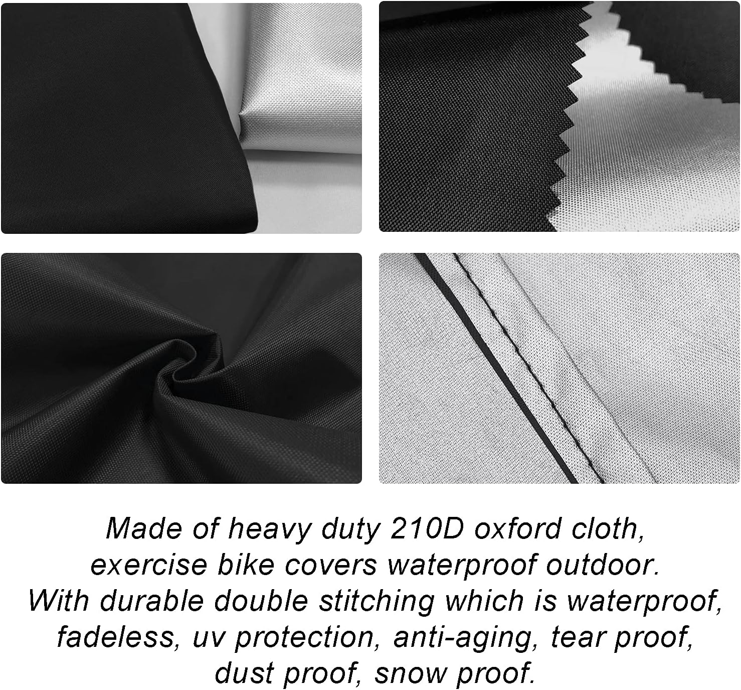 Exercise Bike Cover for Peloton Stationary Bike Upright Indoor Cycling Protective Cover Dustproof Waterproof Sunshine-Proof Out Door Bike Cover Black image number 1