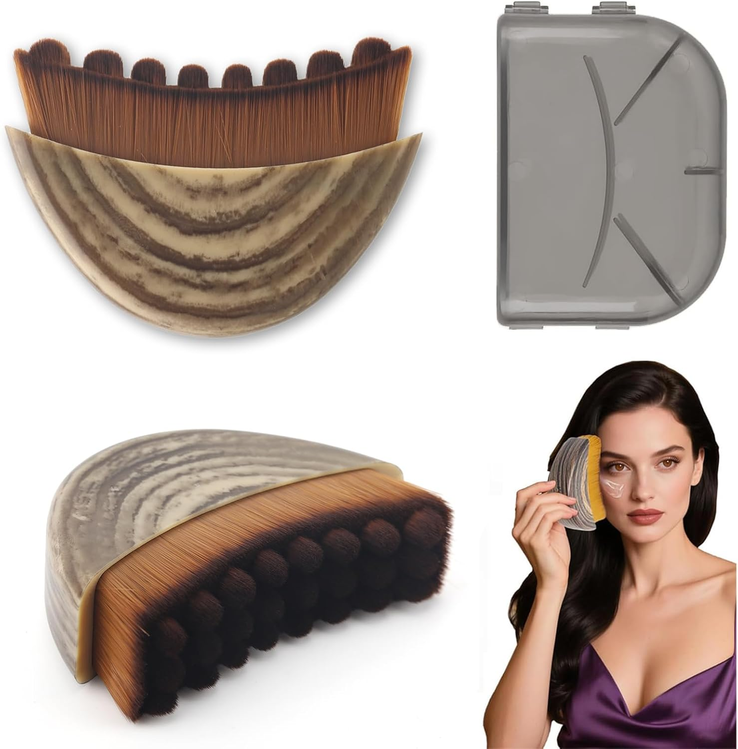 Evadollina Face Brush, Dry Brush for Lymphatic Drainage, Dry Brush, Lymphatic Drainage Massager for Face, Chin and Jaw Contouring, Christmas Gifts image number 1