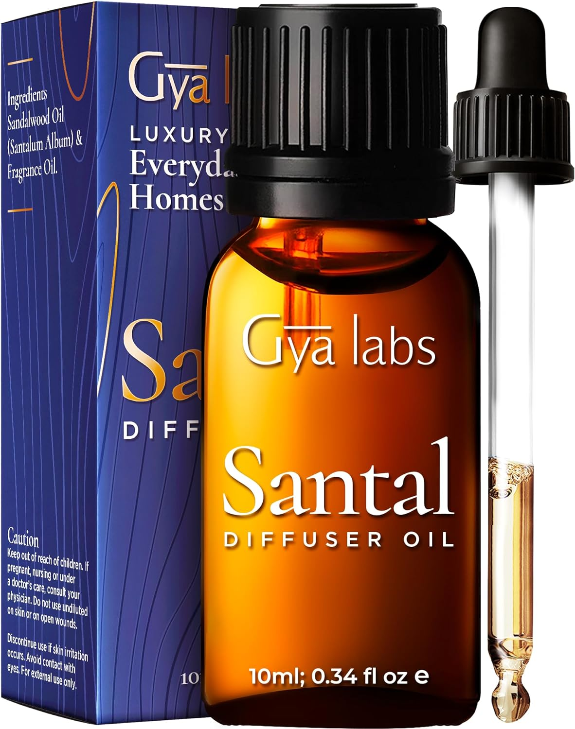 Gya Labs Santal Diffuser Oil Fragrance Oil Blend - Natural Aromatherapy Sandalwood Essential Oils for Home - Santal Perfume for Car & Office Diffuser Scent (10 Ml)