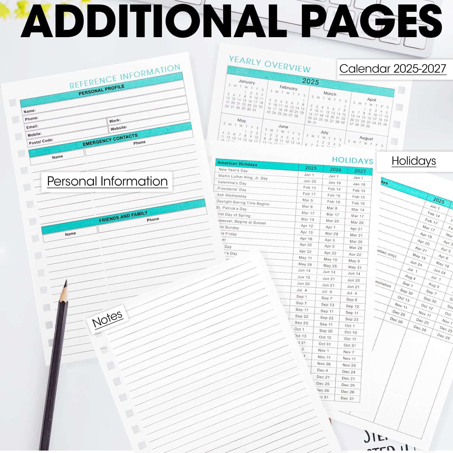 2025 Planner - 2025 Planner Weekly and Monthly, JAN. 2025 - DEC. 2025, 8.4" X 6" Calendar Planner Notebook with Monthly Tabs, 140 Pages Daily Organizer with Back Pocket, Purple Floral image number 2