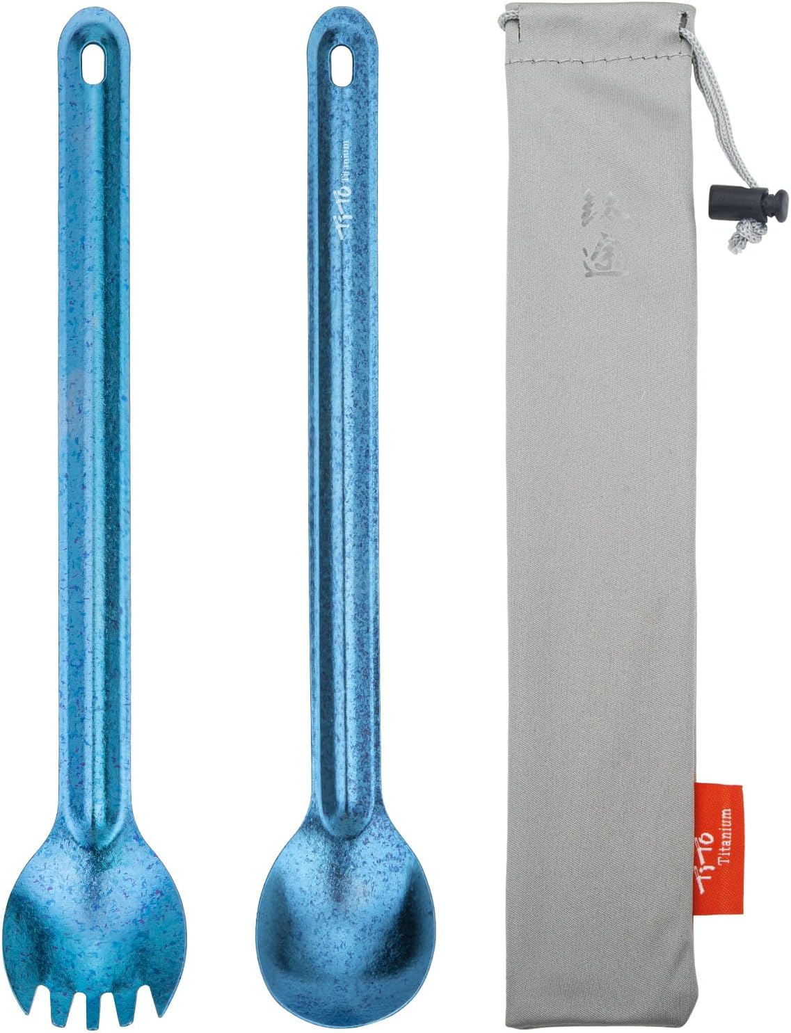 Tito Titanium Long Handle for Spork Outdoor Ultralight Portabale Flatware with Camping Backpacking