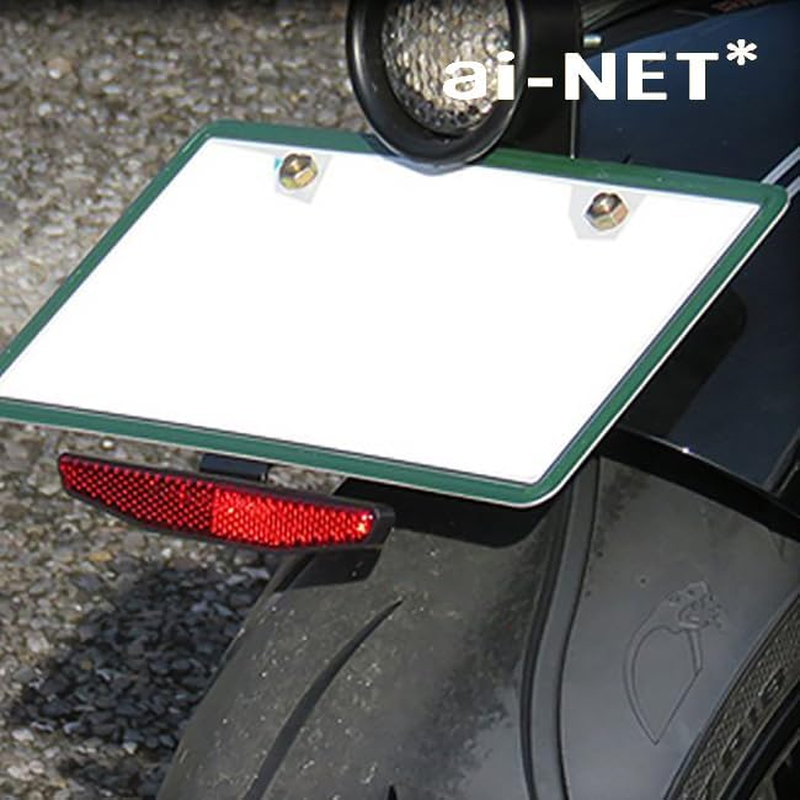 Slim Reflector Kit, Universal License Stay, Reflector, Black, Stylish, Lightweight, License Plate, License Plate, AINET, Motorcycle, Custom Parts image number 4