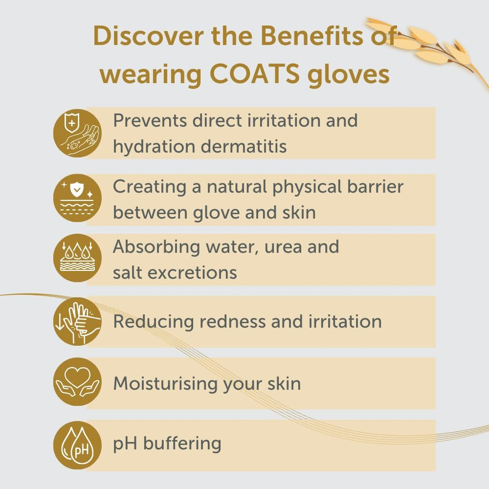 Gloveon COATS Latex Gloves, Powder-Free, Colloidal Oatmeal, Medical Grade, Food Safe, Disposable (100 Count) image number 2