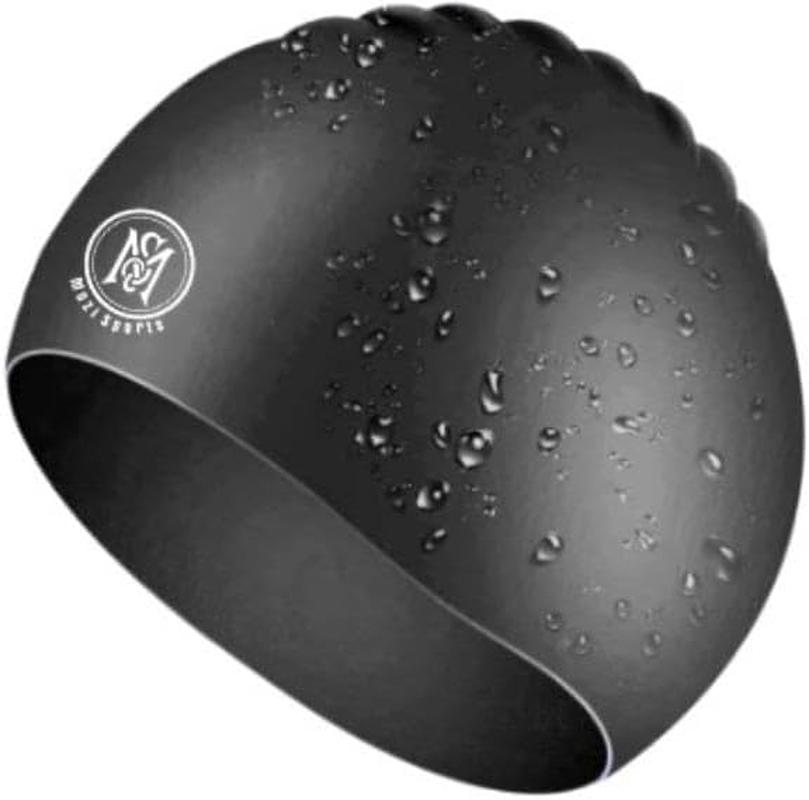 Swimming Caps for Kids- 100% Silicone Waterproof Durable and Odour Free Swim Hat - Stretchable, anti Slip Swim Cap - Swimming Hat for up to 5-12 Years with Protective Pouch