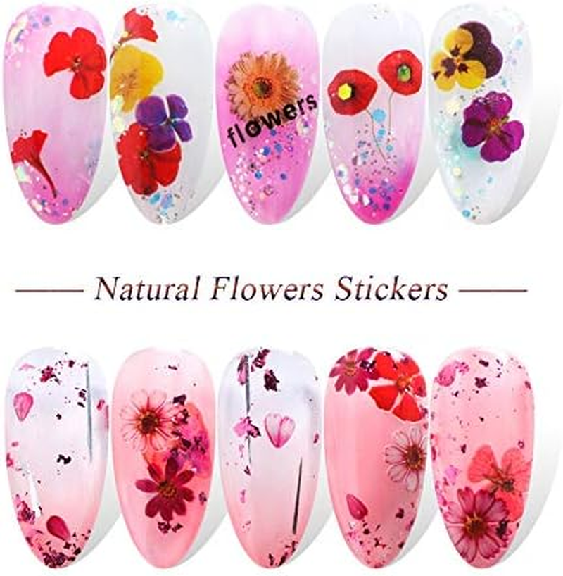12 Designs Flower Pattern Nail Art Stickers Colorful Floral Nail Decals Manicure Decorations 16X25.5Cm Zhengpingpai image number 4